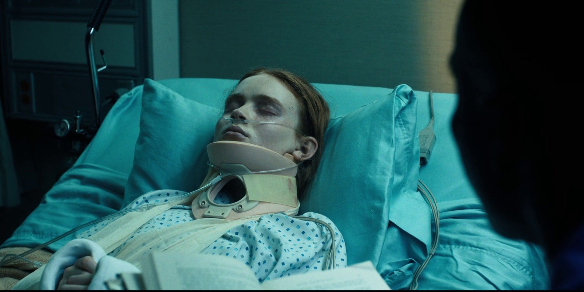 Sadie Sink as Max Mayfield in Stranger Things season 4 in comatose condition at the hospital