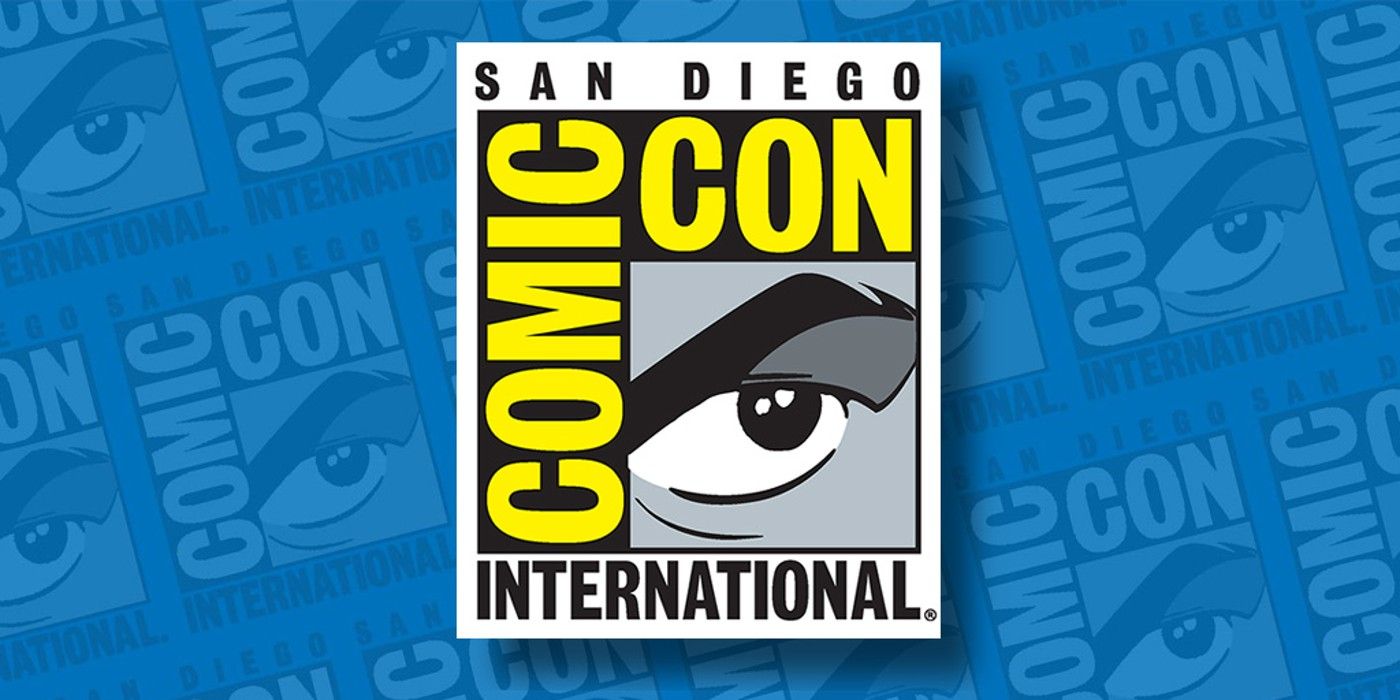 San Diego Comic Con Logo on a blue background