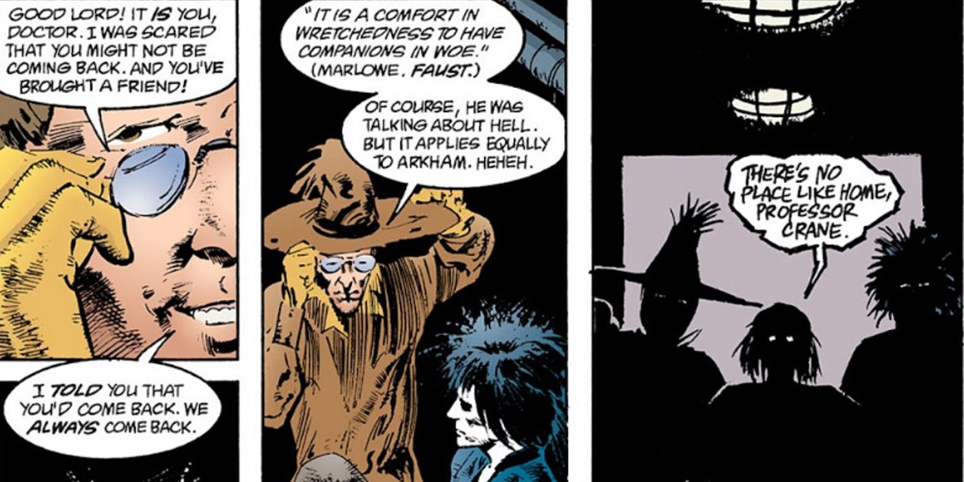 Scarecrow John Dee and Morpheus in The Sandman Comic