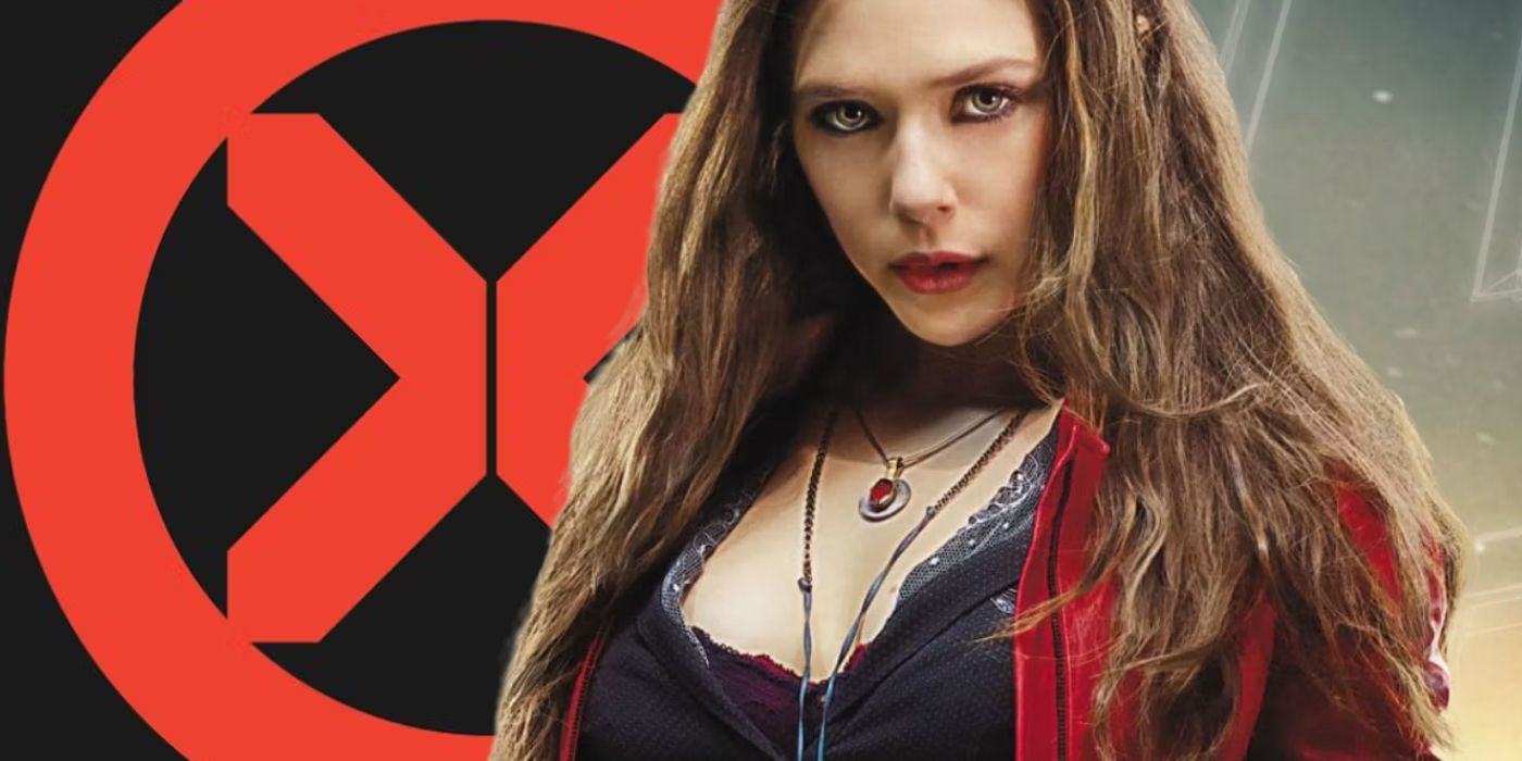 Scarlet Witch from Avengers: Age of Ultron and X-Men logo
