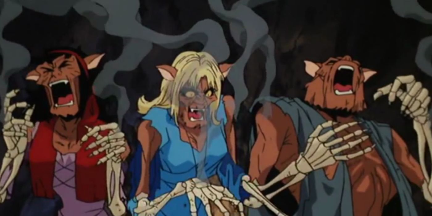 Zombie werewolves melting down to their bones in Scooby Doo