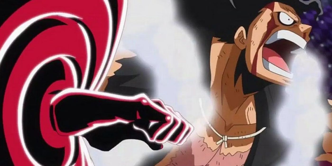 Luffy using Gum-Gum King Cobra to defeat Katakuri in One Piece.