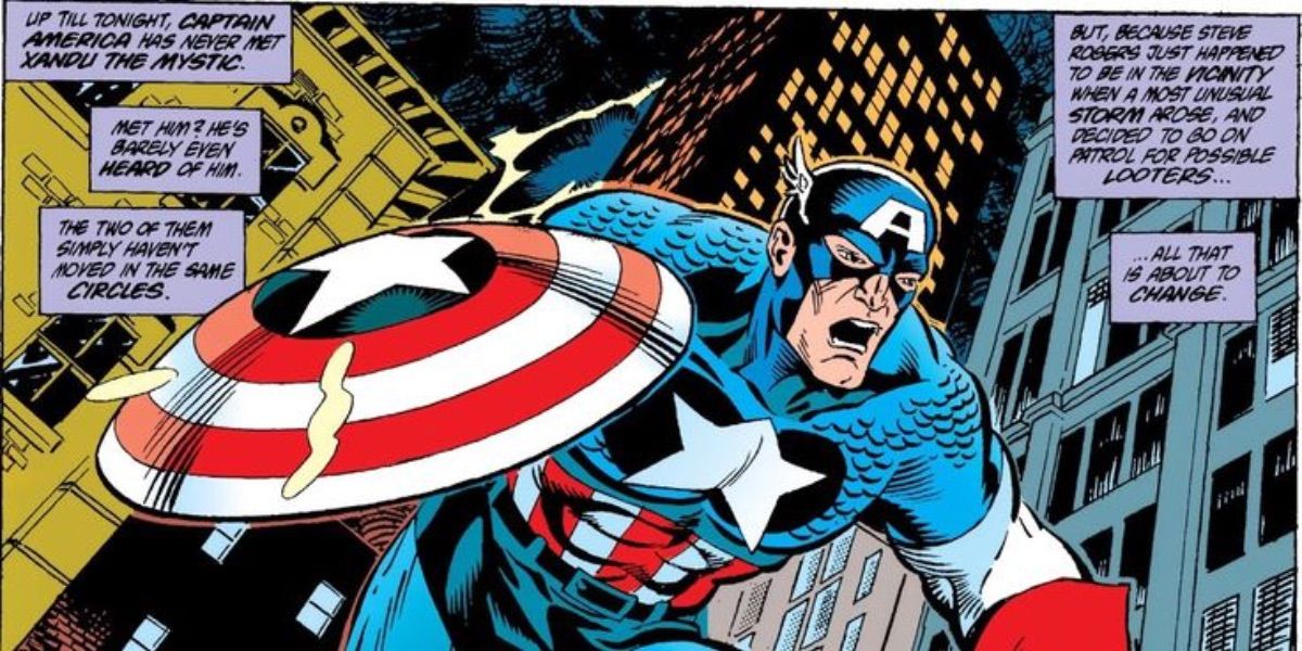 Captain America leaps into action in the Secret Defenders