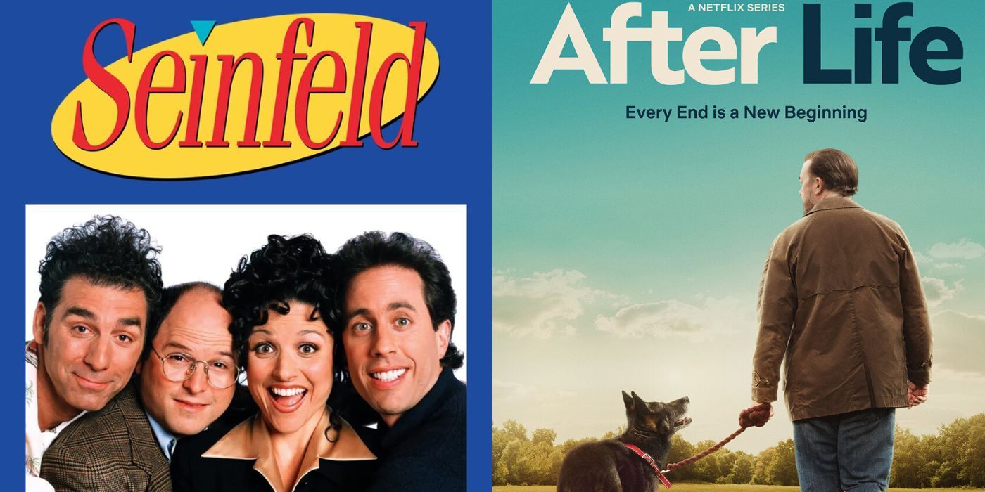 Split Image: Seinfeld and After Life posters