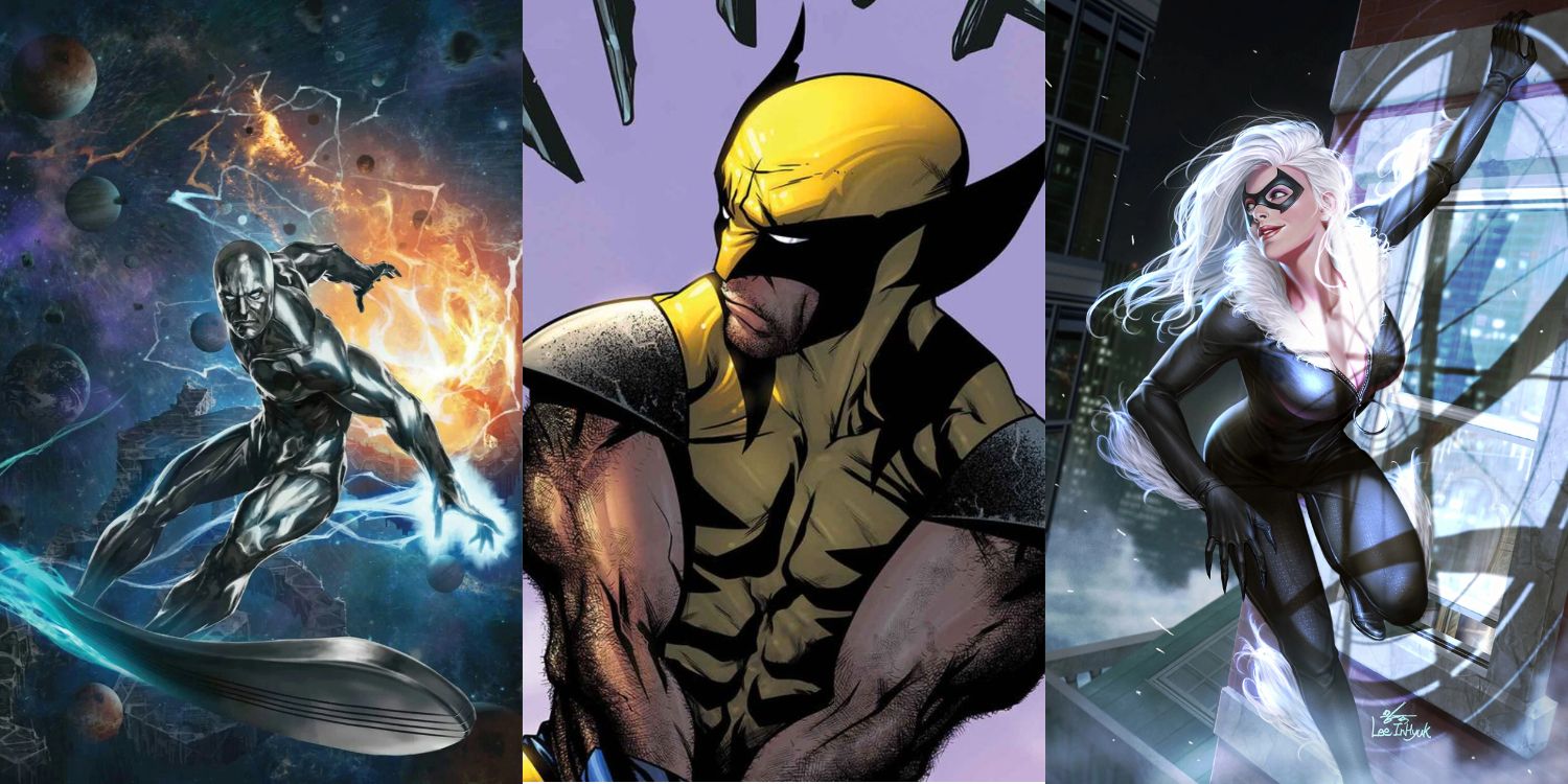 Silver Surfer, Wolverine and Black Cat Split Image
