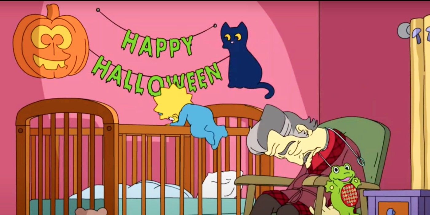 Simpsons Treehouse of Horror XXXII Maggie Simpson kills Vincent Prince parody