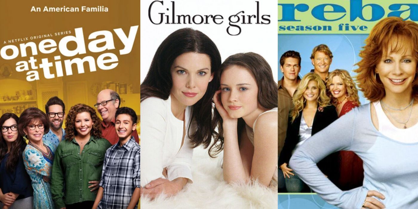 Split Image: One Day At A Time, Gilmore Girls, and Reba TV posters