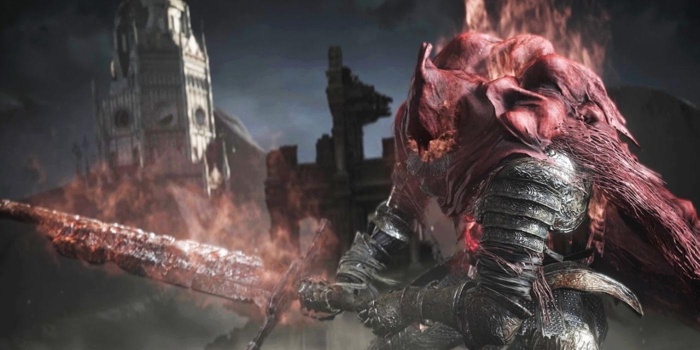 Slave Knight Gael in the final boss fight of The Ringed City DLC for Dark Souls 3