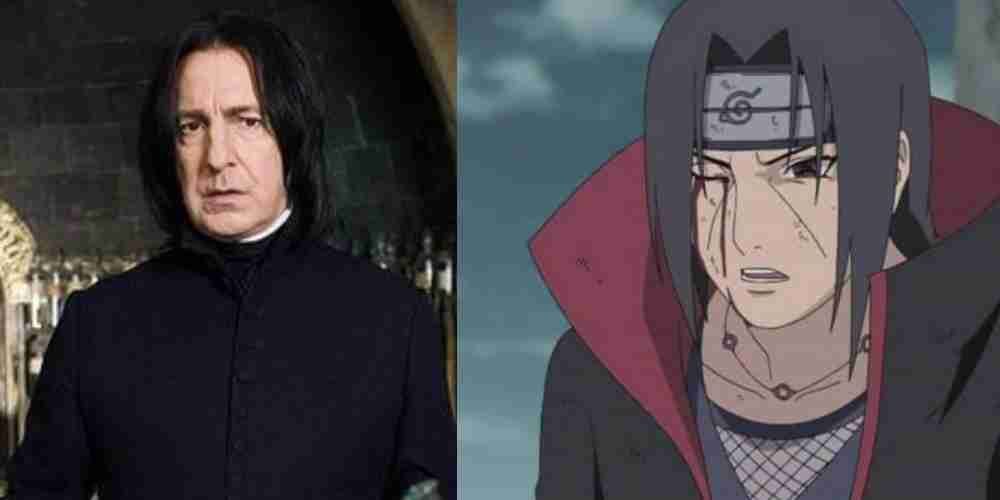 Saverus Snape and Itachi Uchiha juxtaposed with each other.
