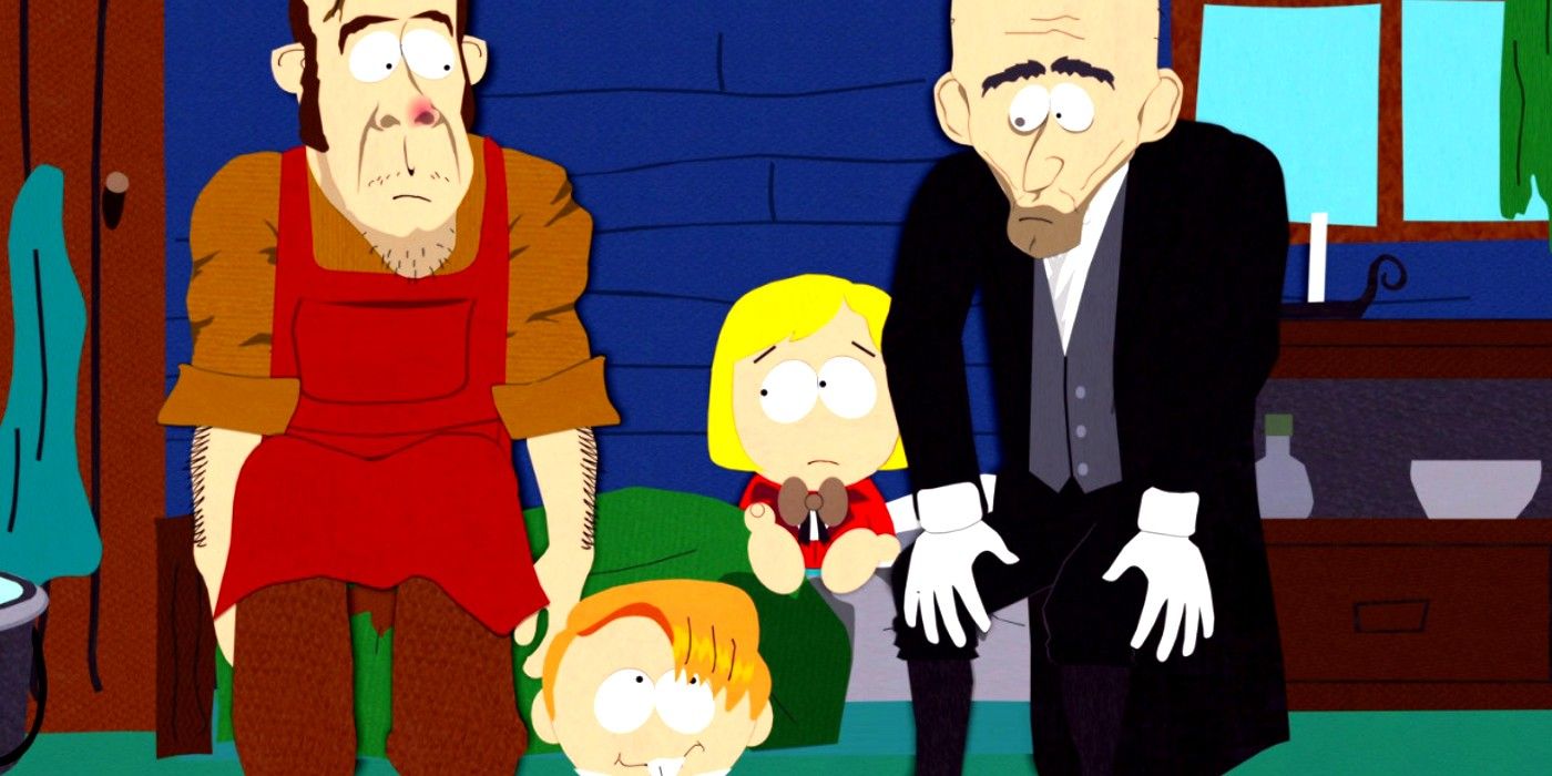 South Park Pip sits with his family