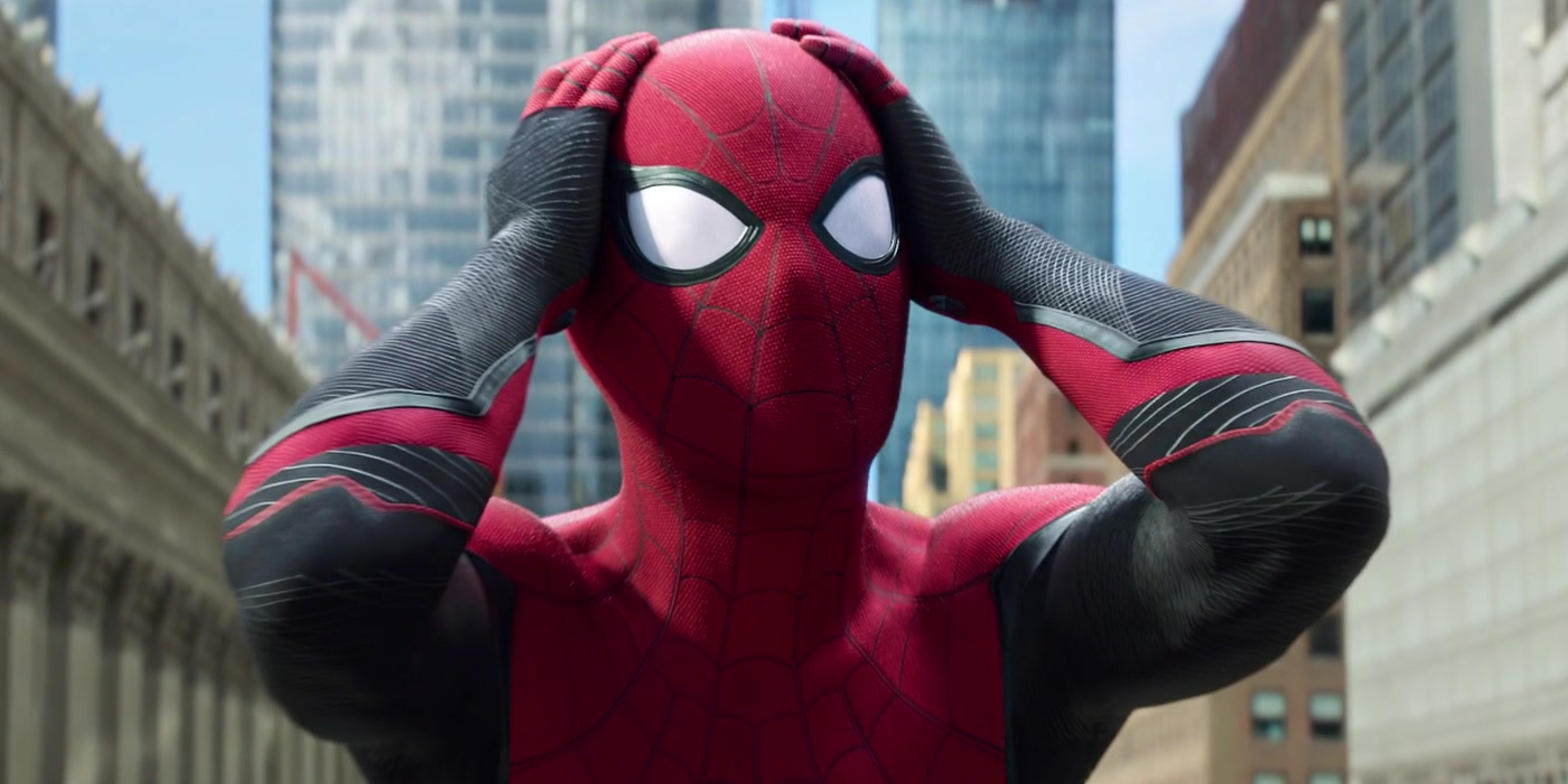 Spider Man Surprised During Spider Man No Way Home