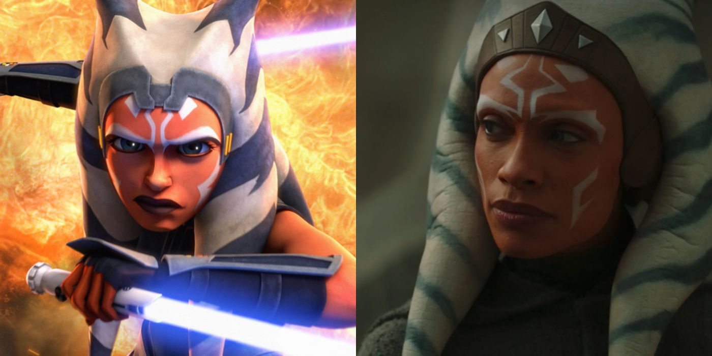 Split image of Ahsoka Tano in Star Wars