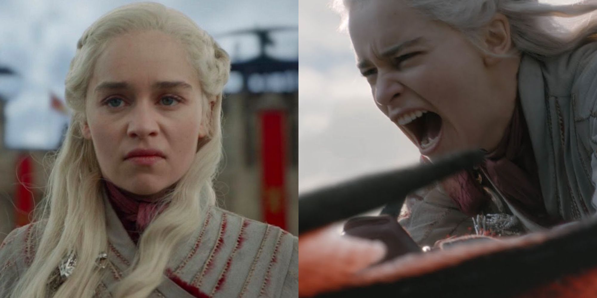 Split image of Daenerys Targaryen in Game of Thrones