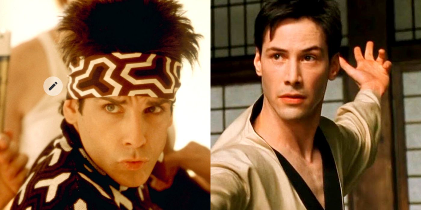 Split image of Derek in Zoolander and Neo in The Matrix
