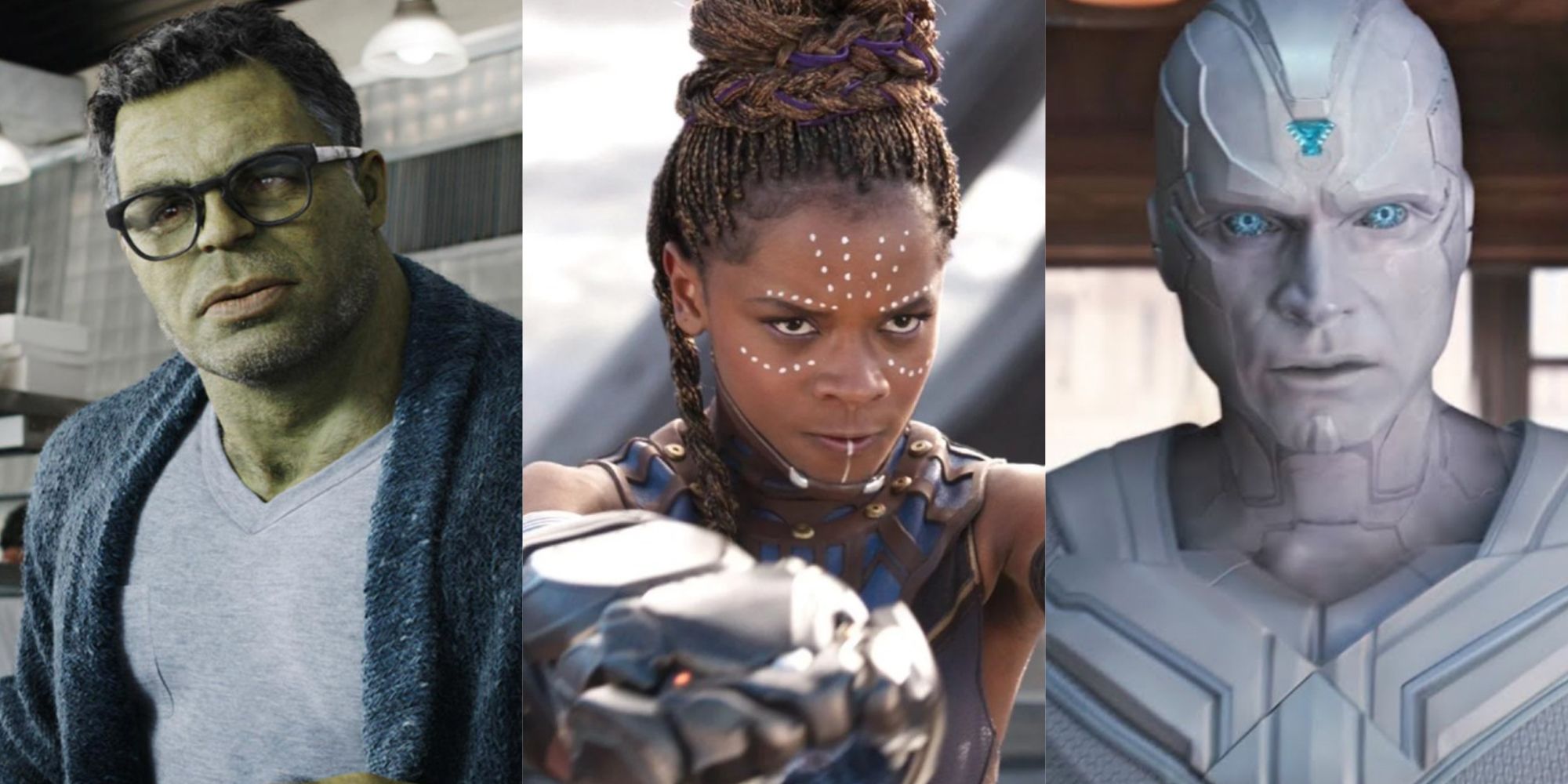 Split image of Hulk Shuri and Vision
