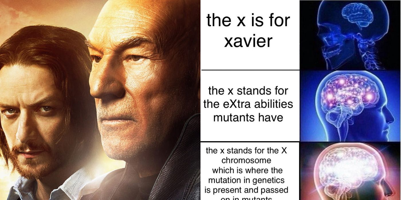 Split image of Professor X and a meme