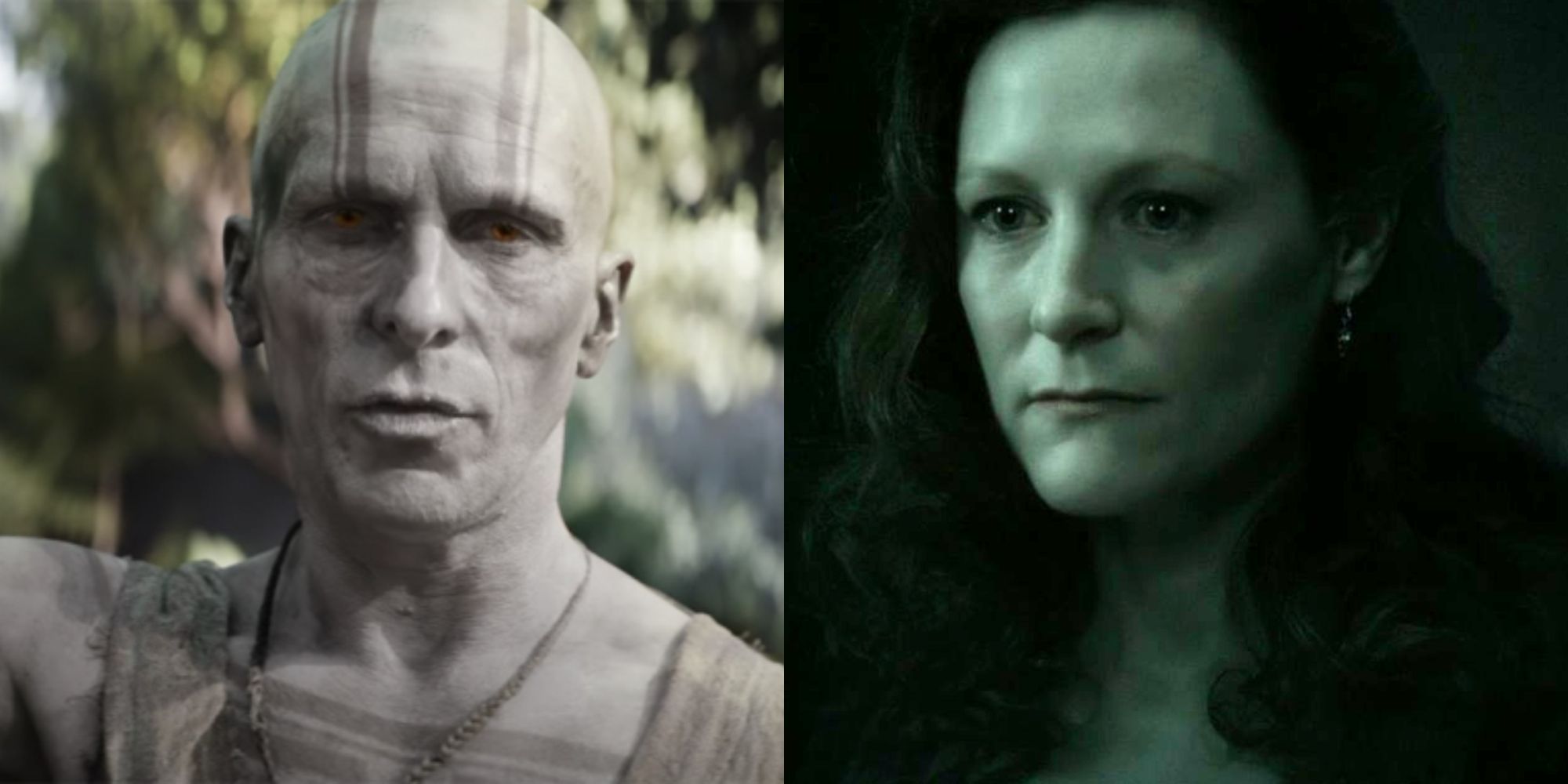 Split images of Gorr in Thor and Lily Potter in Harry Potter
