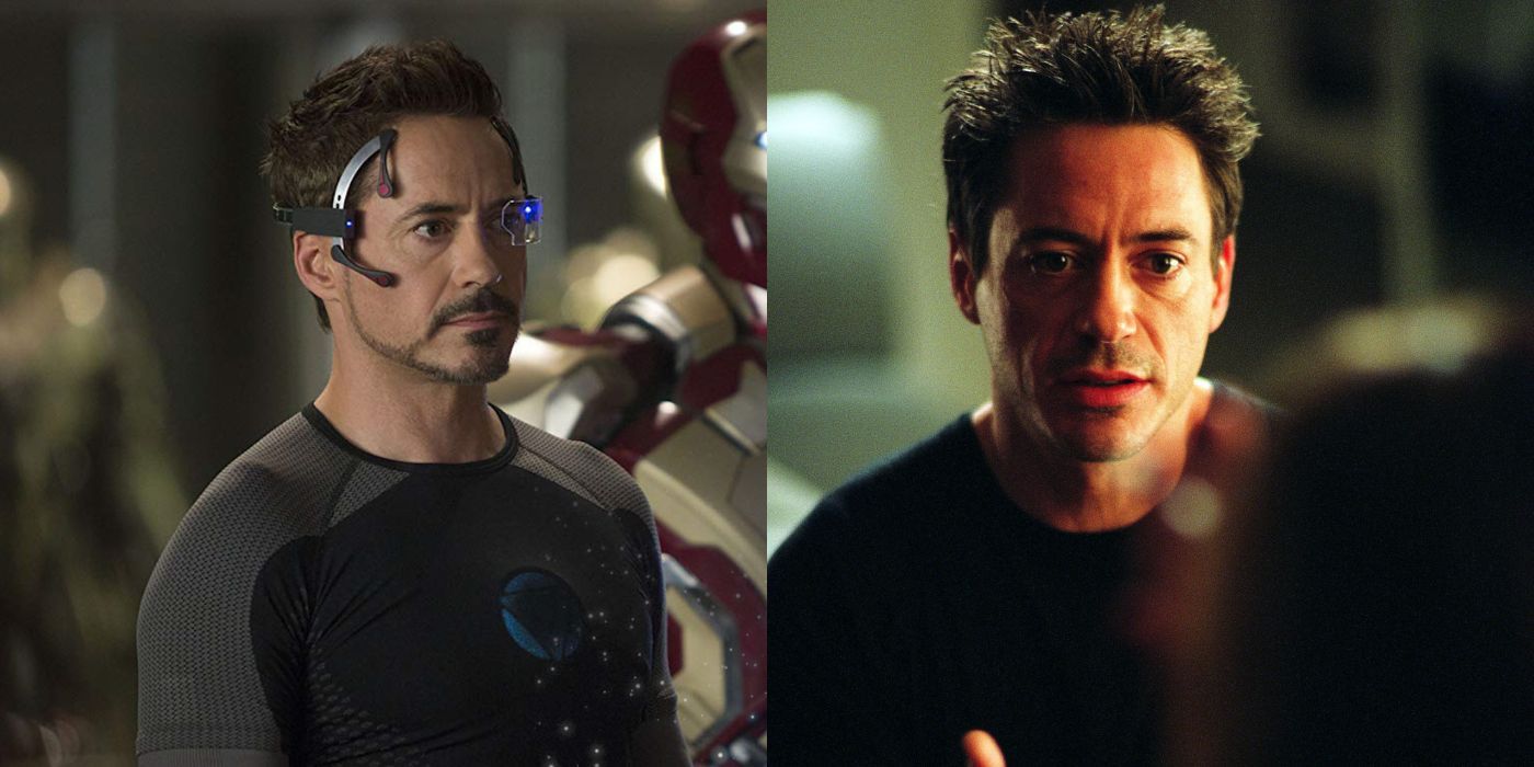 Split images of Robert Downey Jr in Iron Man 3 and Kiss Kiss Bang Bang