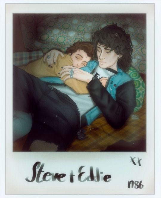 Polaroid with Steve and Eddie sleeping