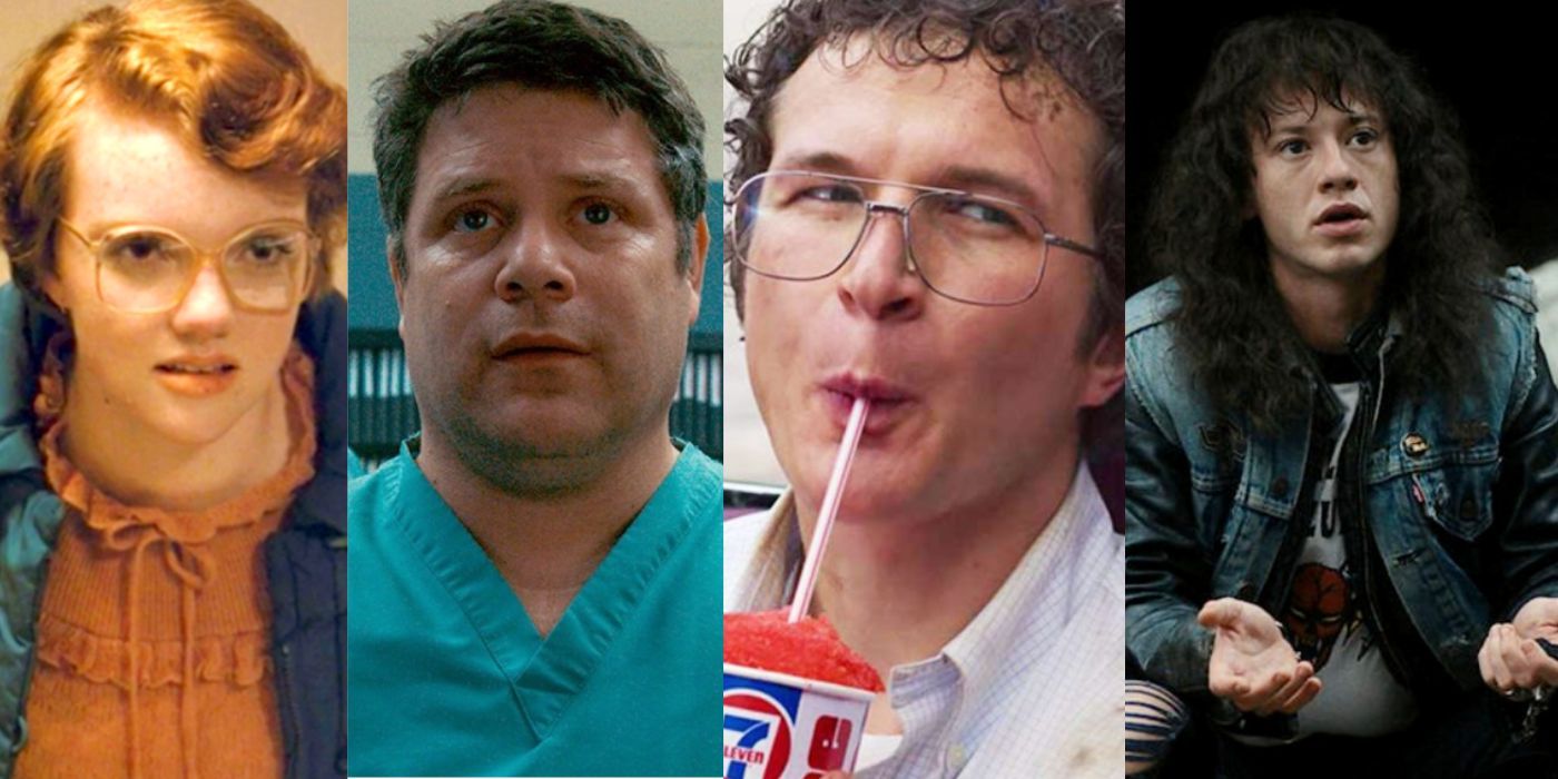 Split Image: Barb, Bob, Alexie, and Eddie from Stranger Things