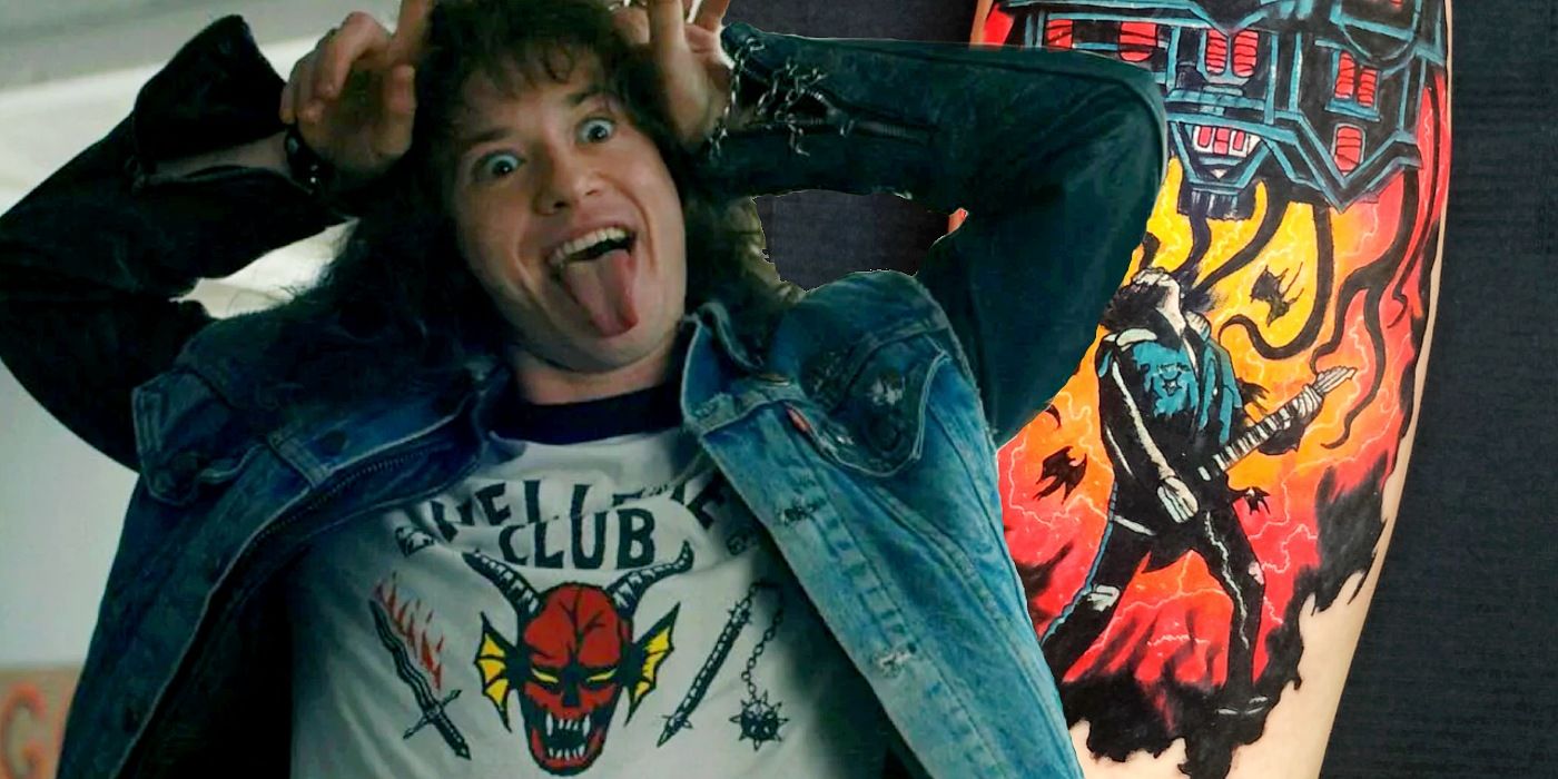 Stranger Things Eddie Tattoo Perfectly Immortalizes His Hero Moment