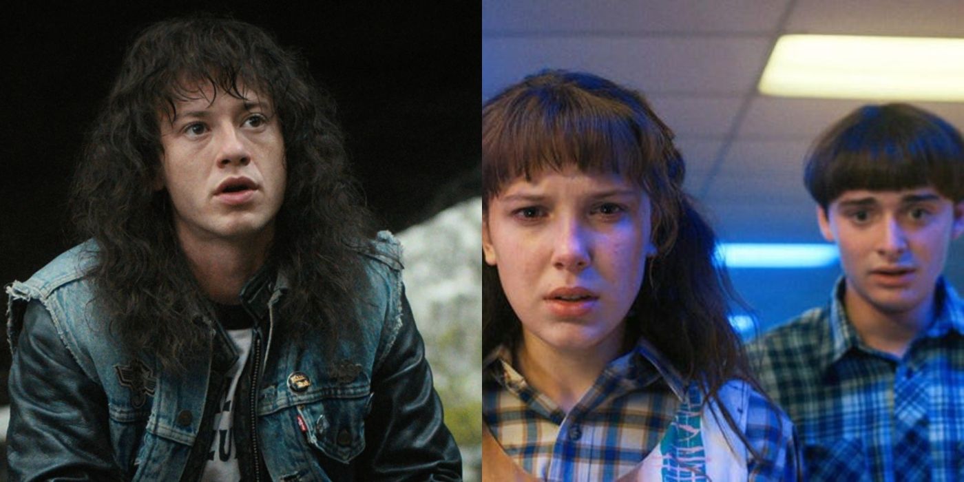 Split image of Eddie Munson, Eleven and Will Byers in season 4 of Stranger Things