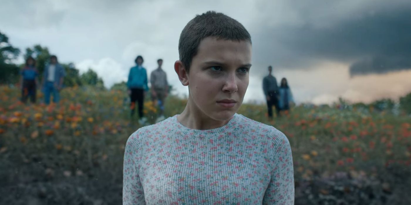 Eleven looks angry in Stranger Things 