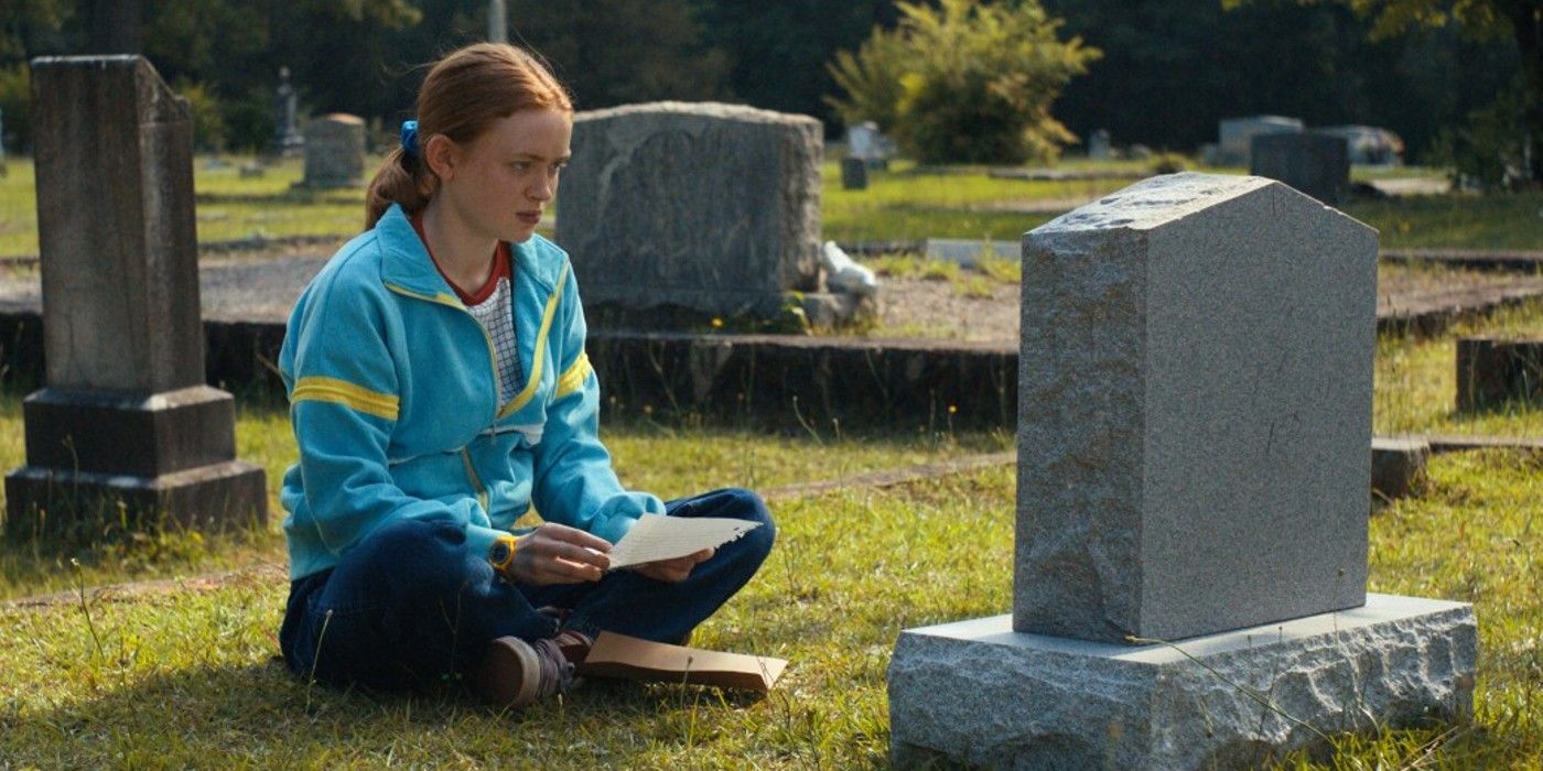 Stranger Things season 4 Max sits at Billy’s grave