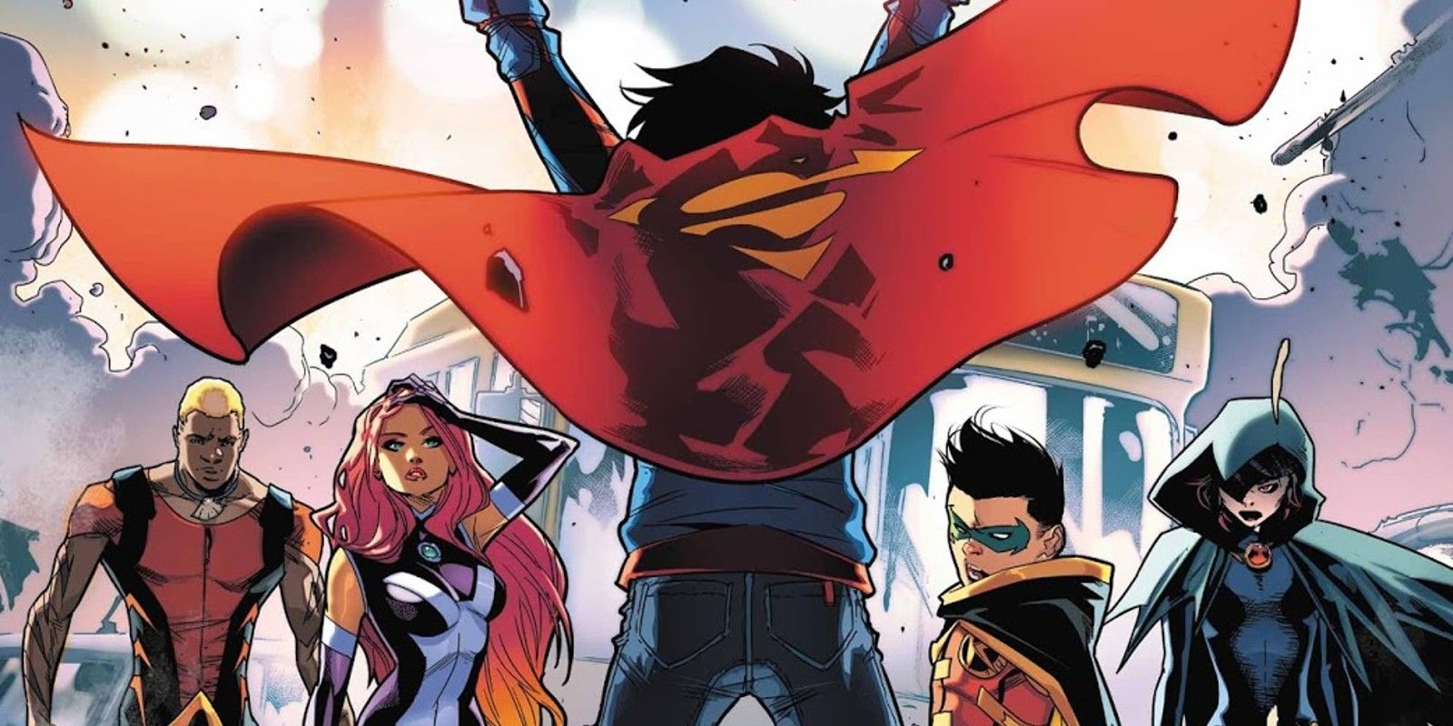 Superboy Stands Before the Teen Titans