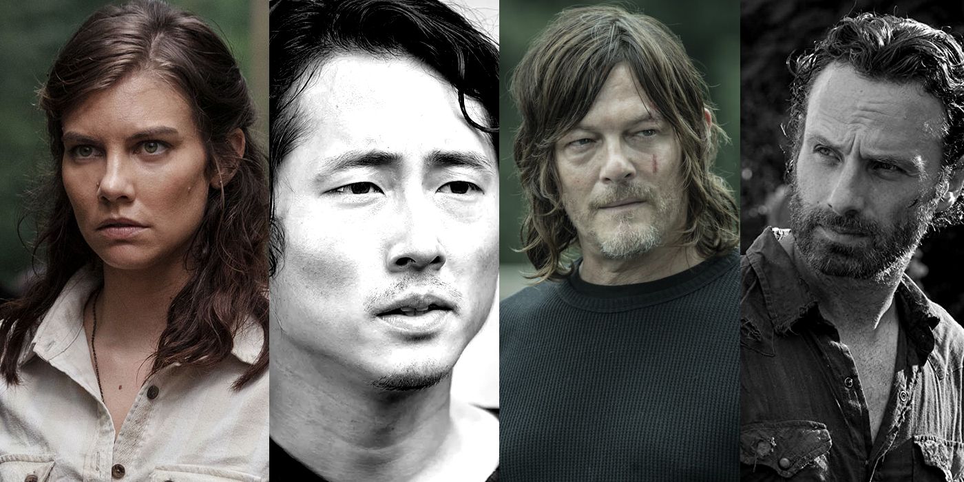 Maggie, black and white Glenn; Daryl, black and white Rick