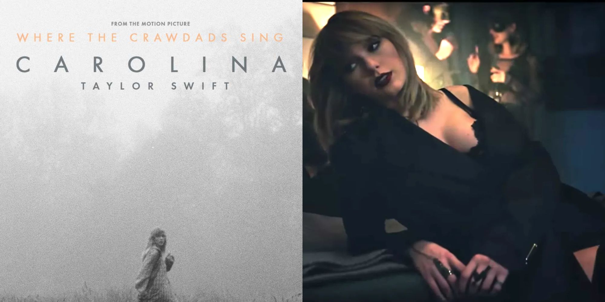 A split image of Taylor Swift photos.