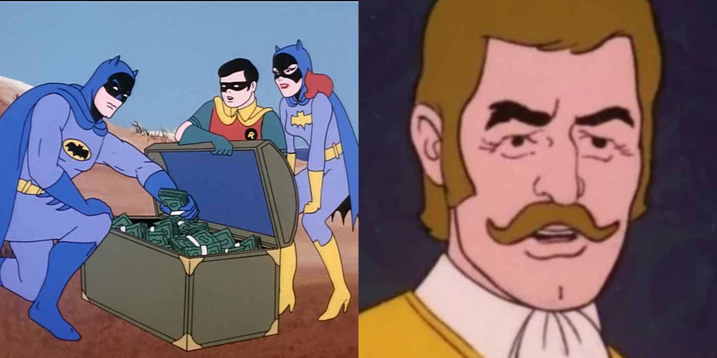 Split image showing Bat family members and Jim Gordon