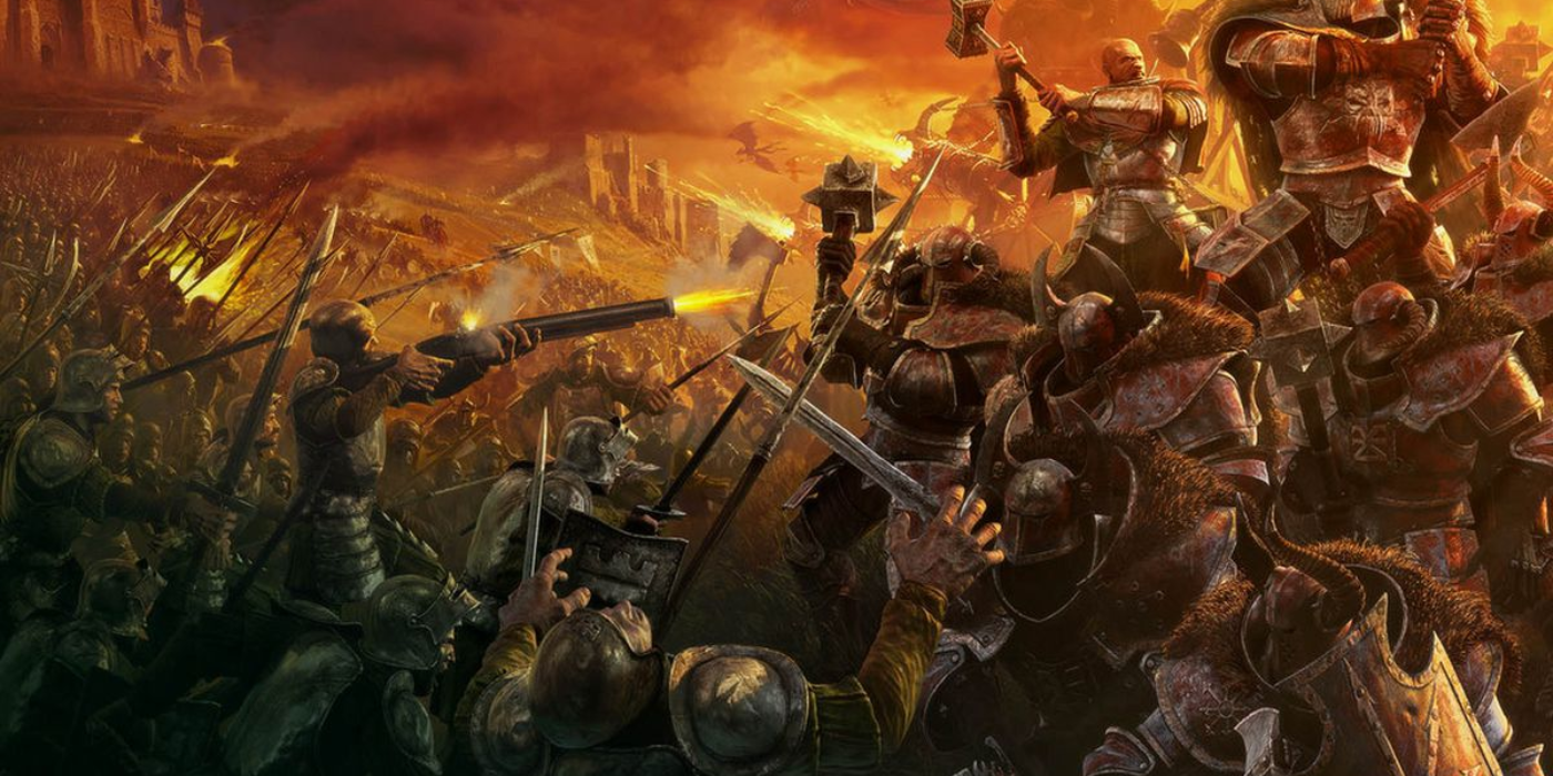 Warhammer Fantasy two armies clashing