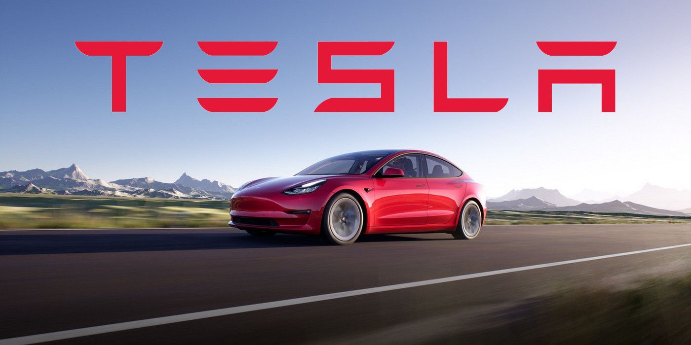 Tesla car with logo