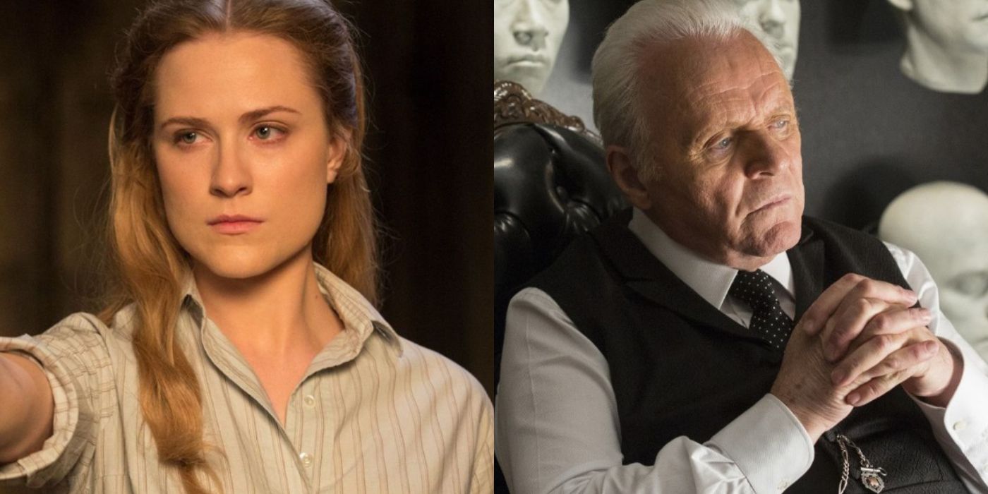 Split image of two Westworld characters