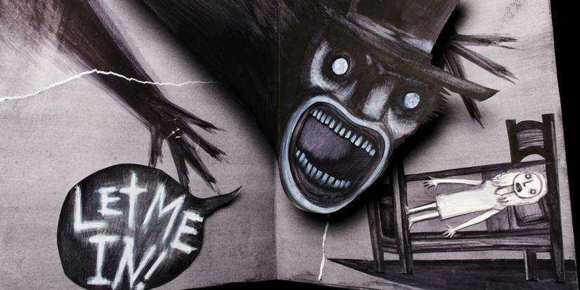 A haunting page from the titular children's book in The Babadook