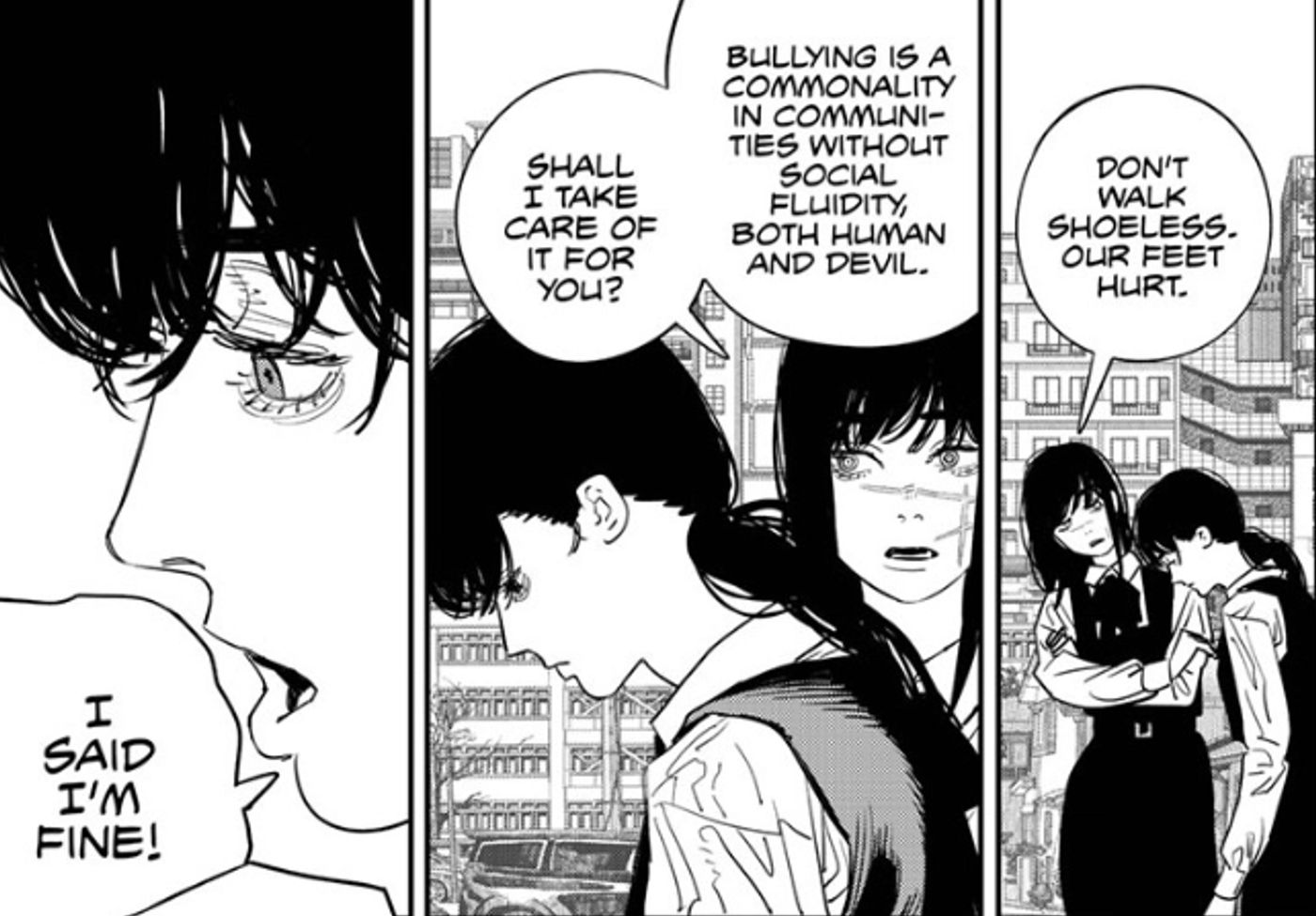 The War Devil is uncharacteristically kind to her host Asa Mitaka in Chainsaw Man chapter 100 by asking to take care of the bullies who had bullied Mitaka earlier