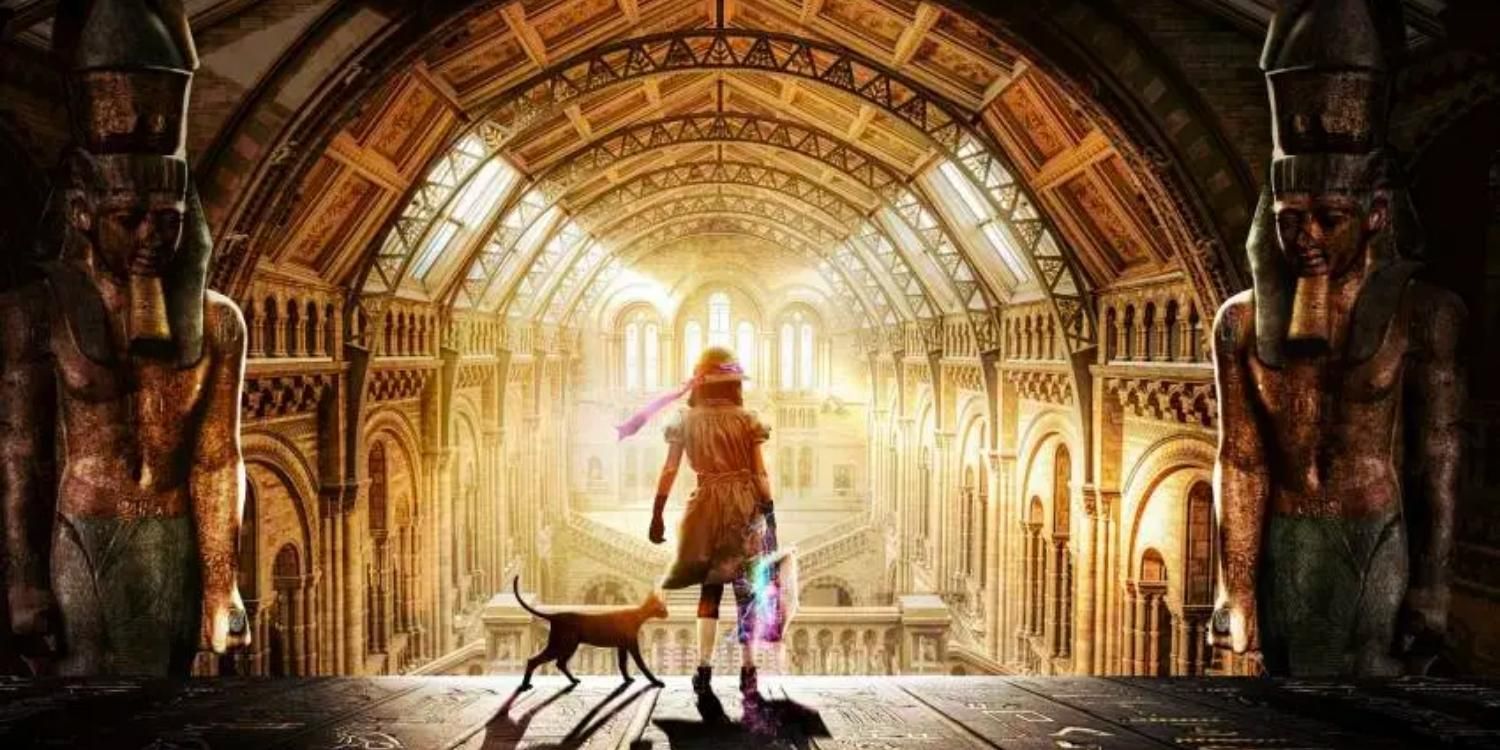 Theodosia and a cat in an Egytian temple
