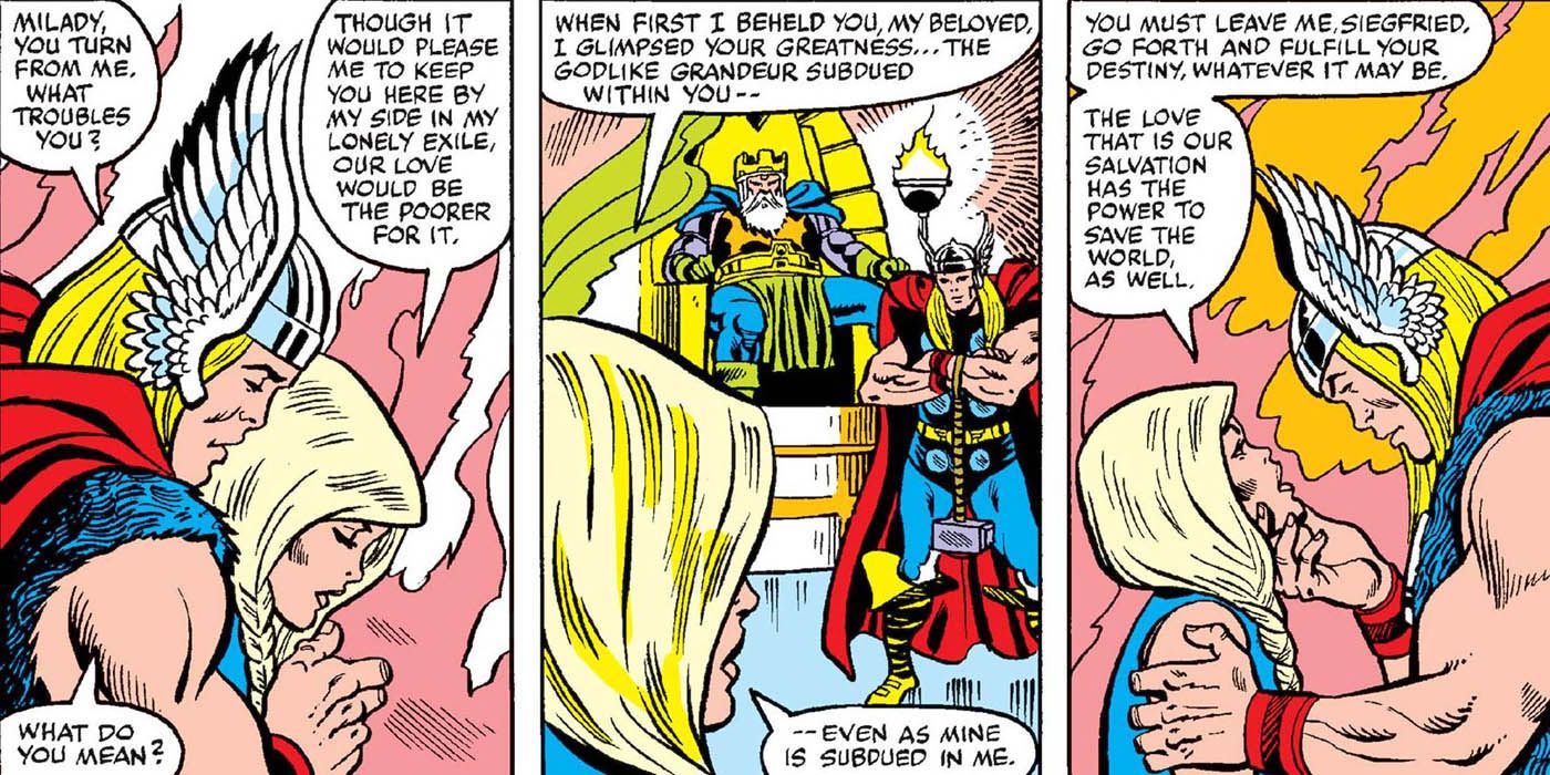 Thor and Valkyrie in Marvel Comics.