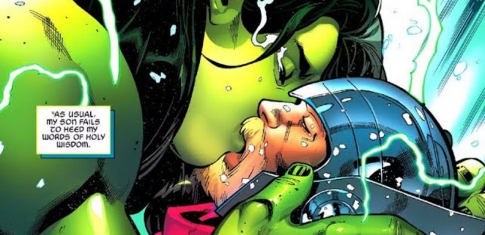 Thor kissing She-Hulk.