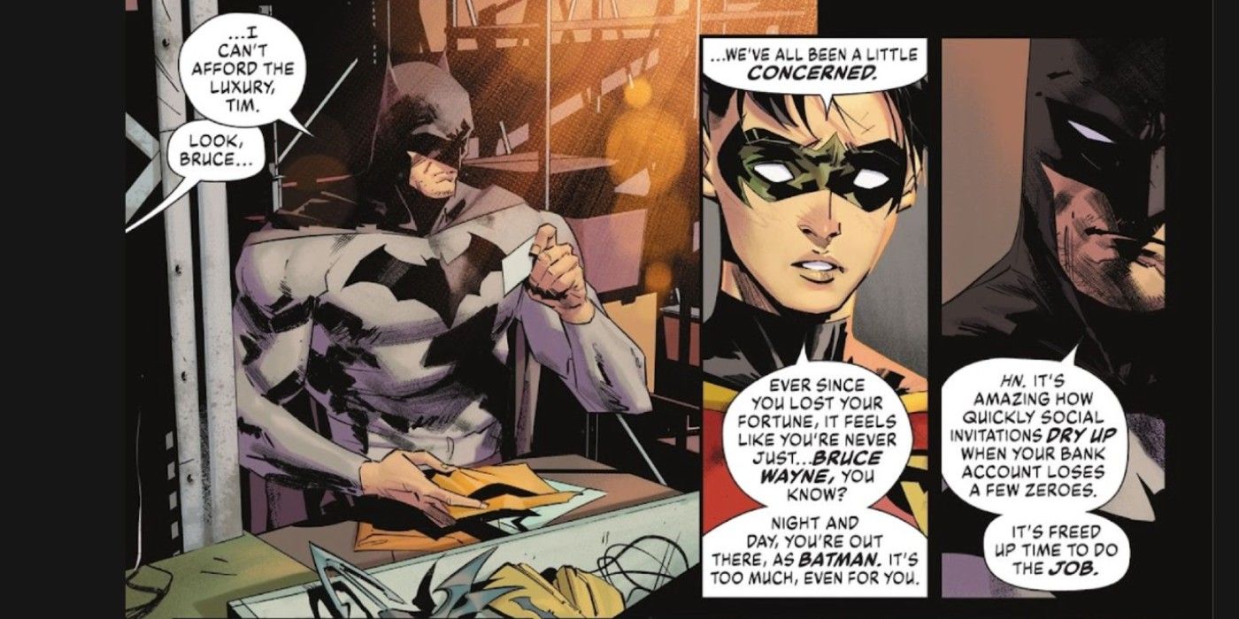 Tim Drake discusses Batman&rsquo;s Bruce Wayne identity in Batman #125.