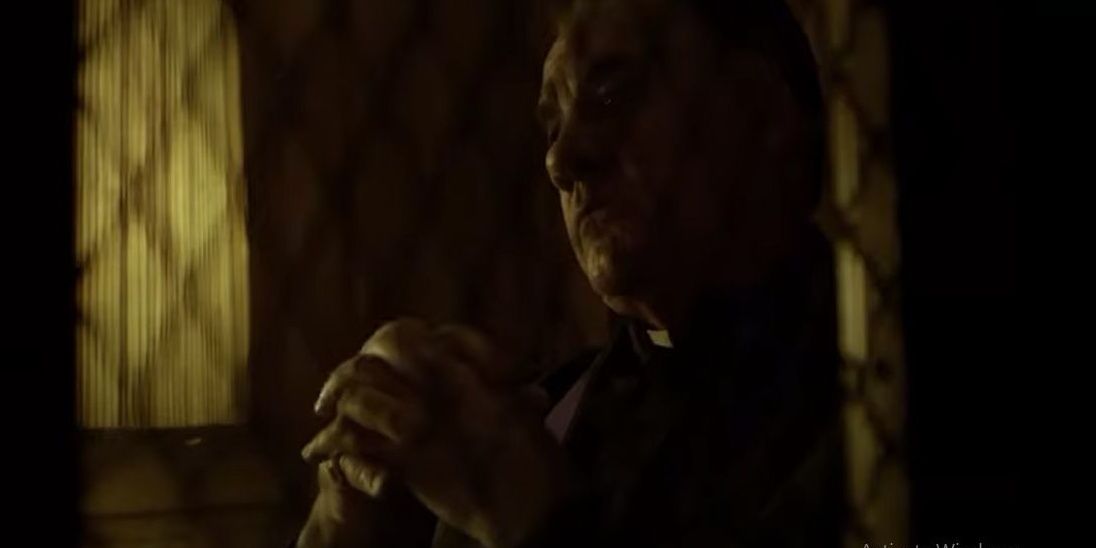 Tony Sirico as a priest in Lilyhammer