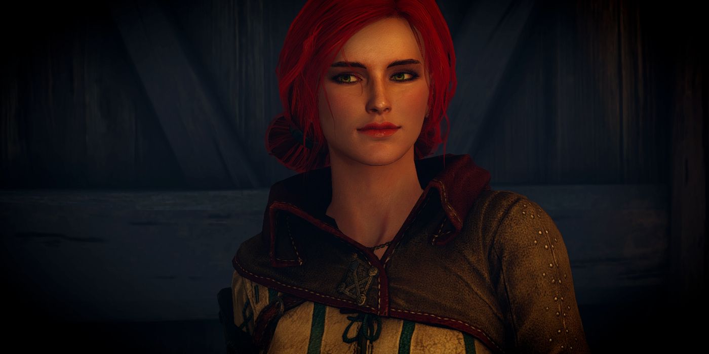 Triss Merigold smiling in The Witcher 3.