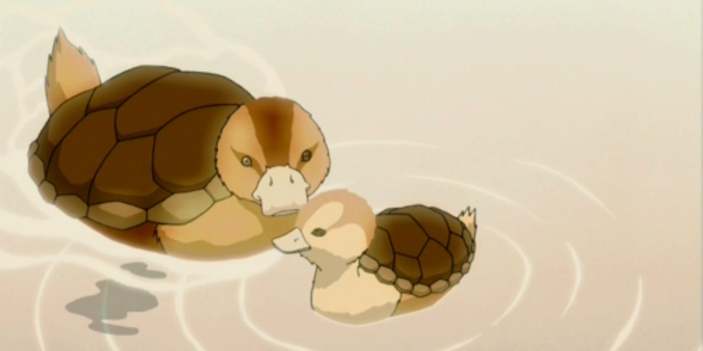 A baby turtleduck and its mother from ATLA