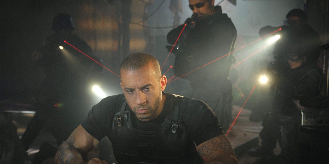 Vin Diesel with guns pointed at him in Babylon A.D.