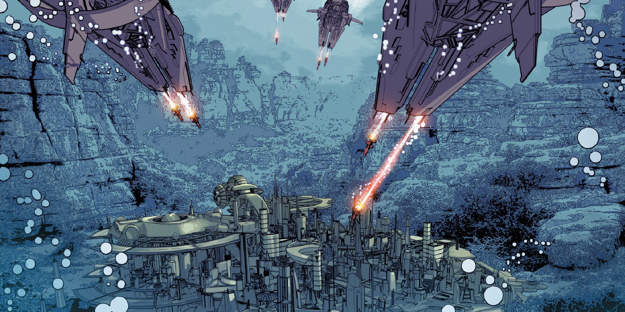 Wakanda atttacks Atlantis in Marvel Comics.