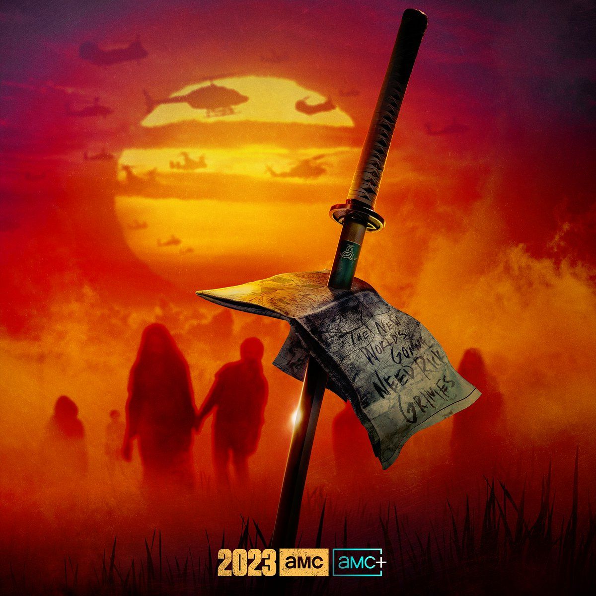 Walking Dead Rick Grimes and Michonne spinoff show teaser poster full size
