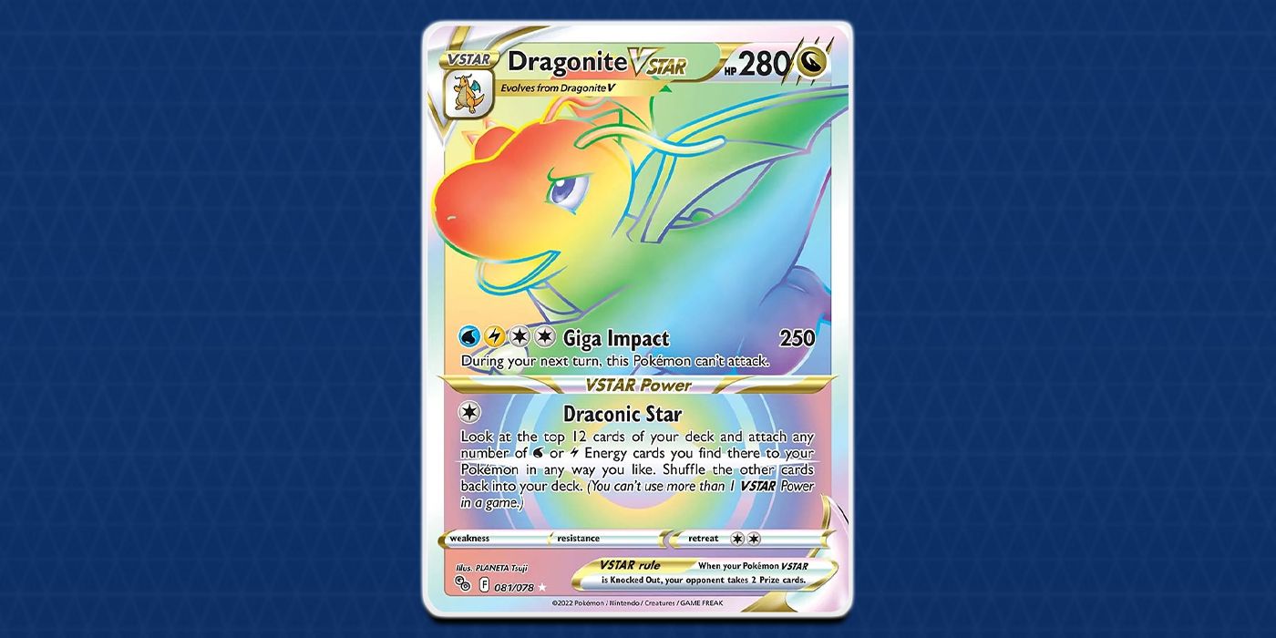 Which Pokemon GO TCG Cards Are Worth The Most Money Dragonite VSTAR Rainbow