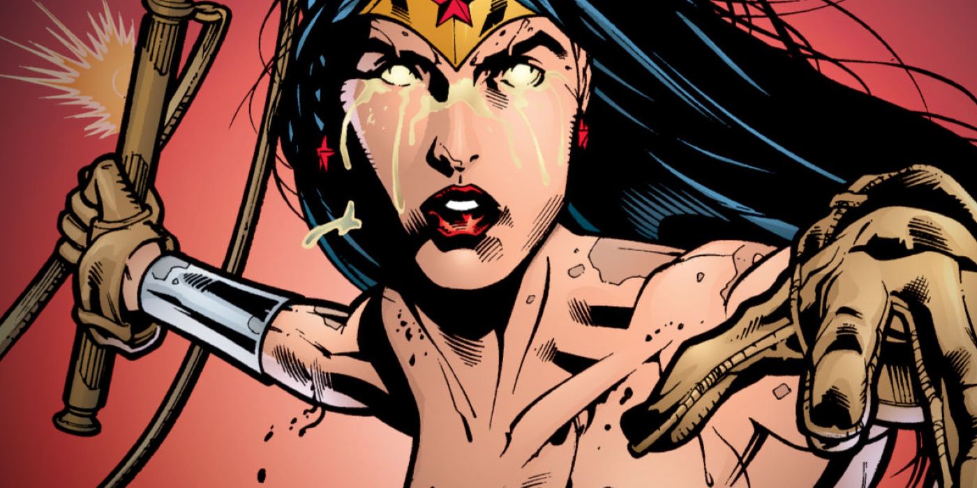 Wonder Woman Blind in Comic Battle Art