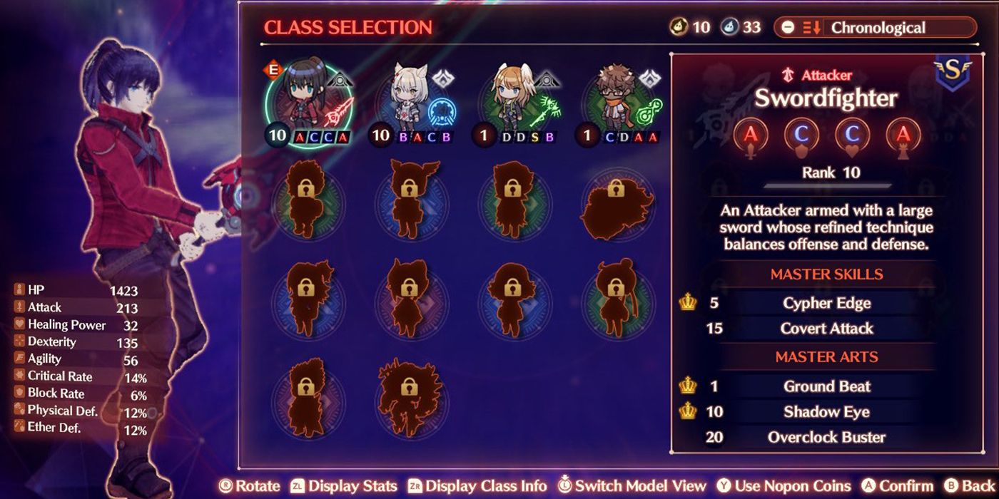 Xenoblade Chronicles 3 Class System Screenshot